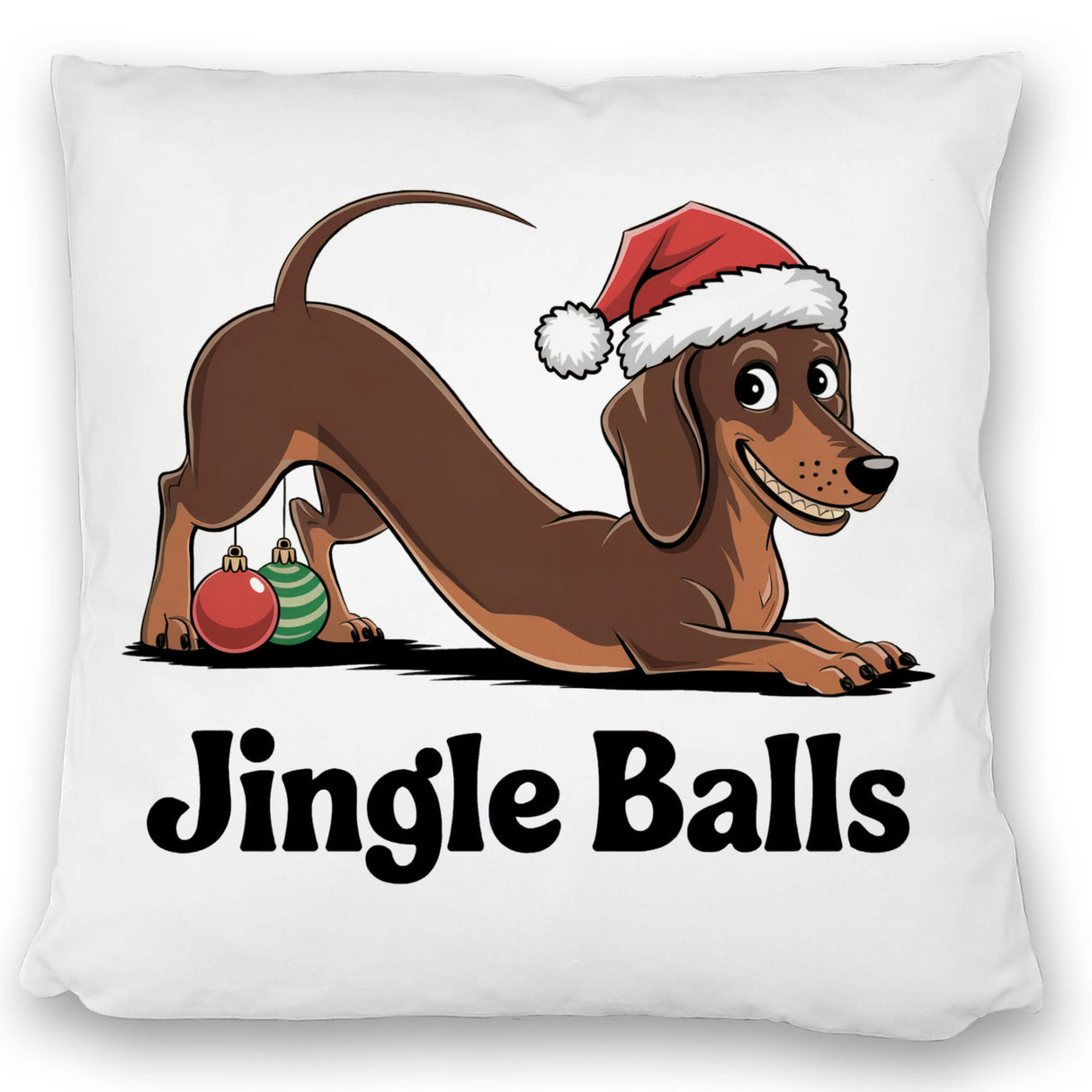 Dackel Weihnachten Jingle Balls Kissen