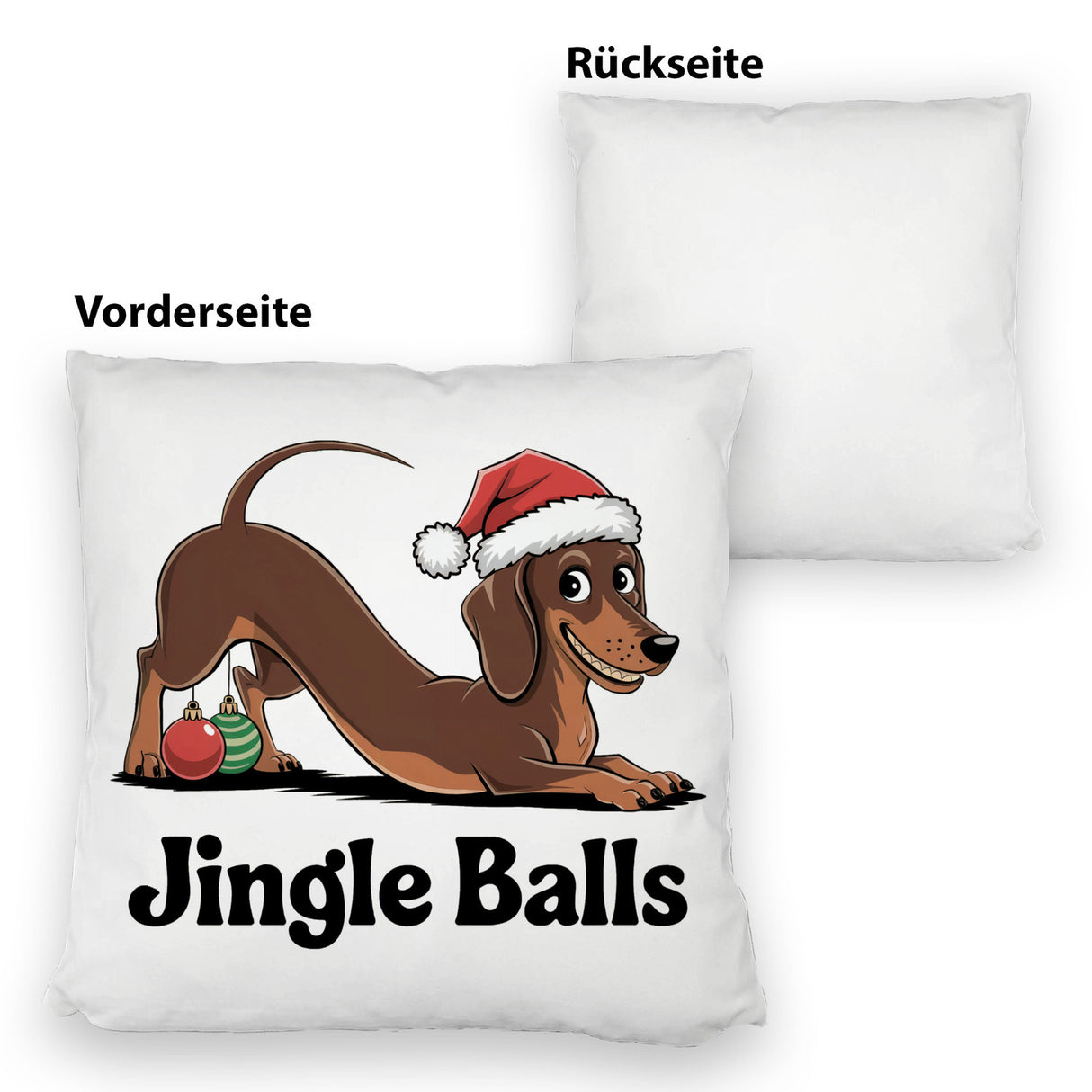 Dackel Weihnachten Jingle Balls Kissen