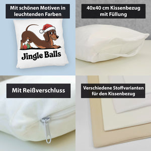 Dackel Weihnachten Jingle Balls Kissen