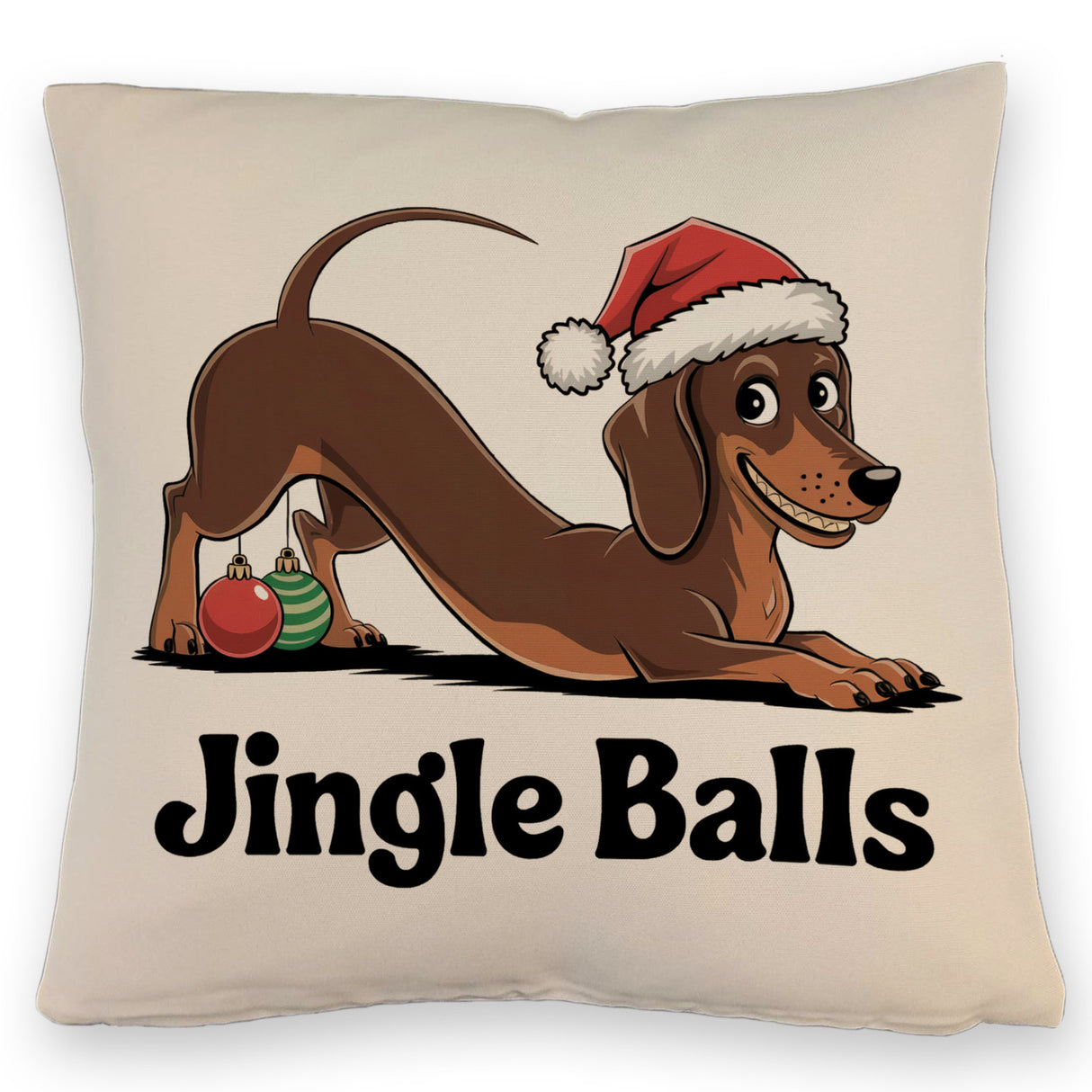 Dackel Weihnachten Jingle Balls Kissen