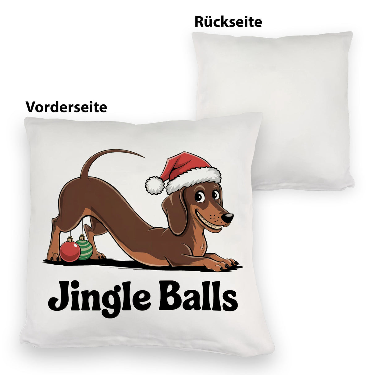 Dackel Weihnachten Jingle Balls Kissen