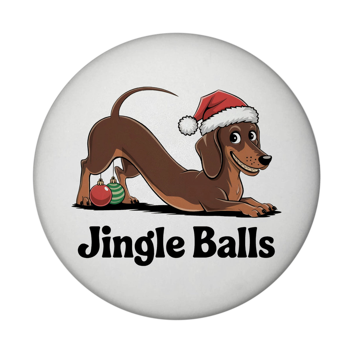 Dackel mit Weihnachtsmütze - Jingle Balls Magnet