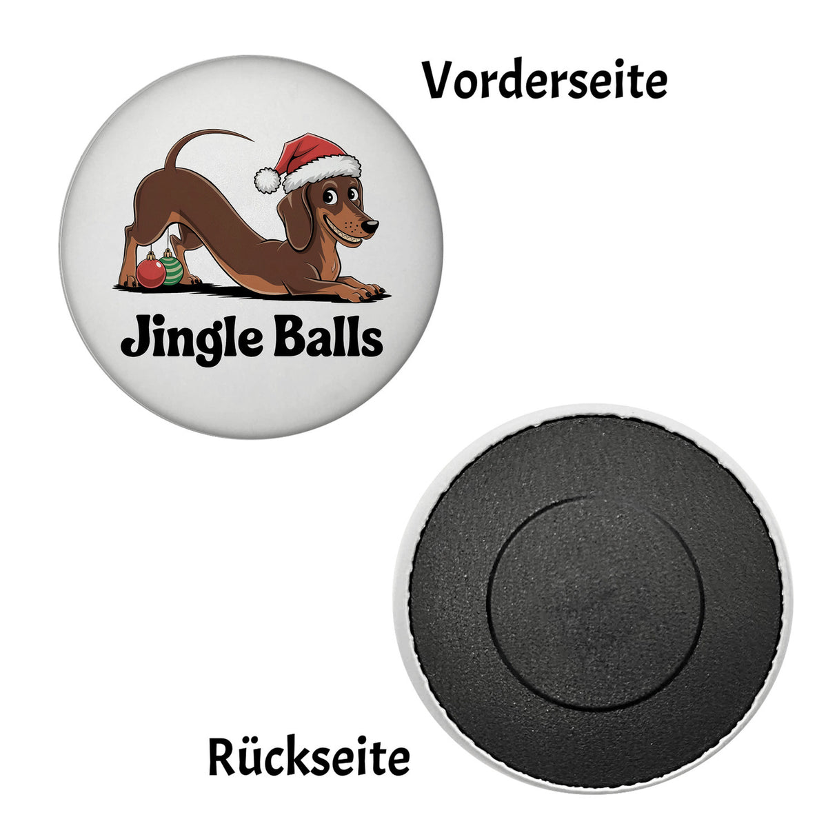 Dackel mit Weihnachtsmütze - Jingle Balls Magnet