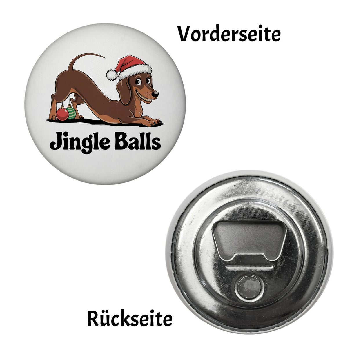 Dackel mit Weihnachtsmütze - Jingle Balls Magnet