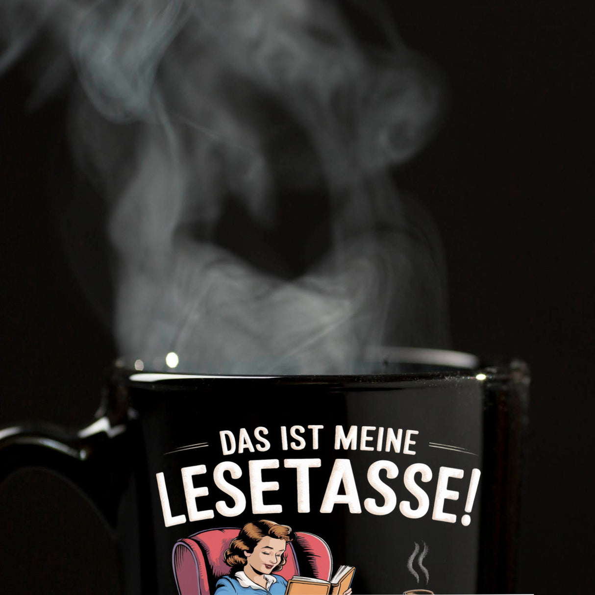 LeseTasse - Buch geöffnet Klappe halten Tasse