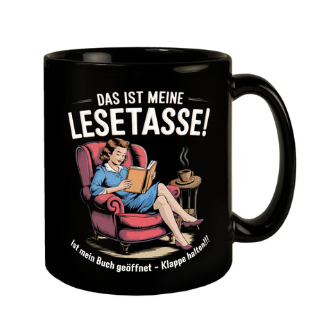 LeseTasse - Buch geöffnet Klappe halten Tasse