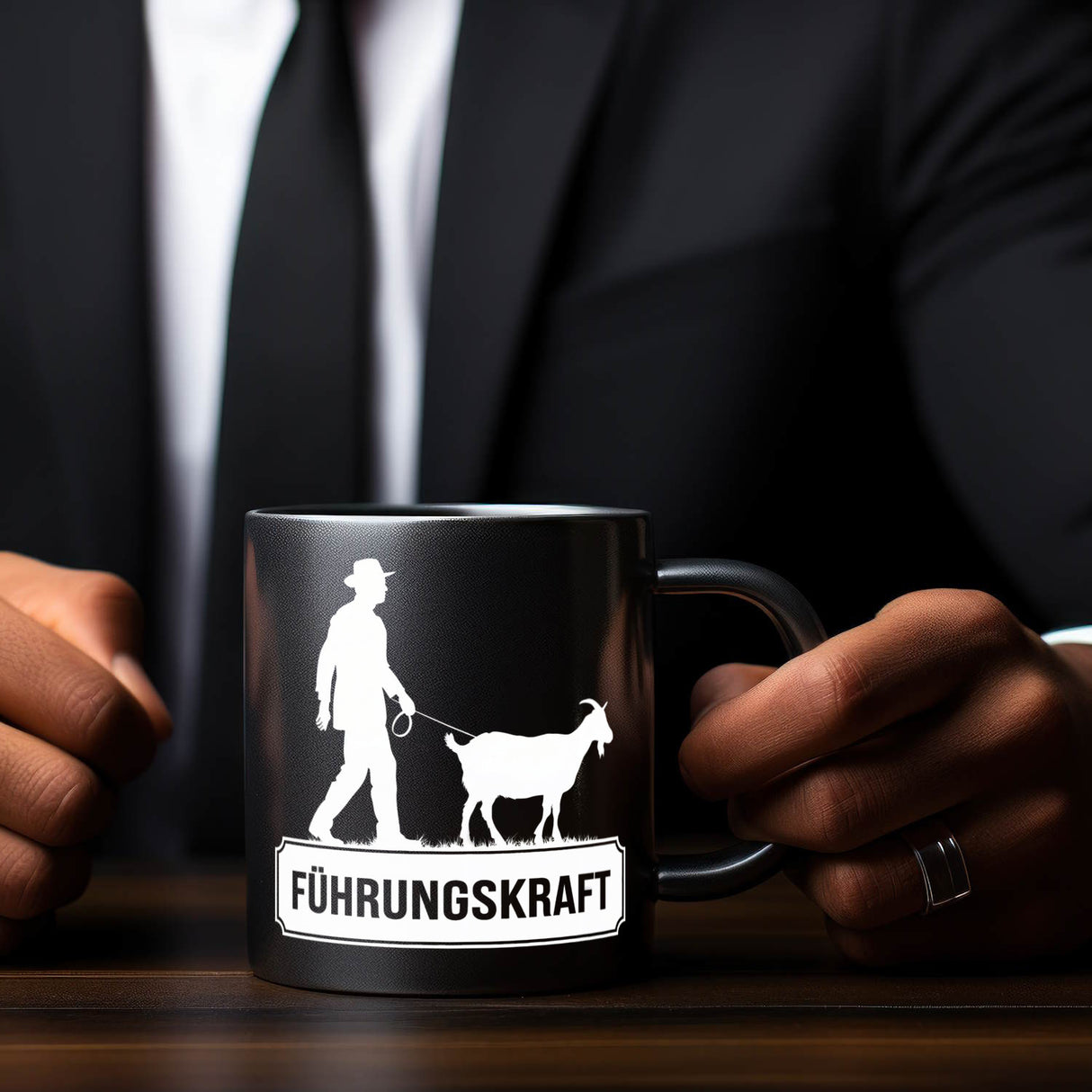 Führungskraft Tasse - Mann mit Ziege Motivationsbecher