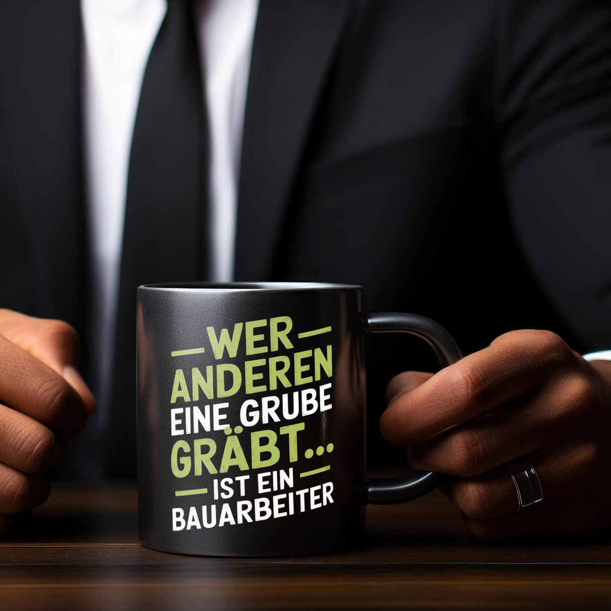 Bauarbeiter - WER ANDEREN EINE GRUBE GRÄBT Tasse