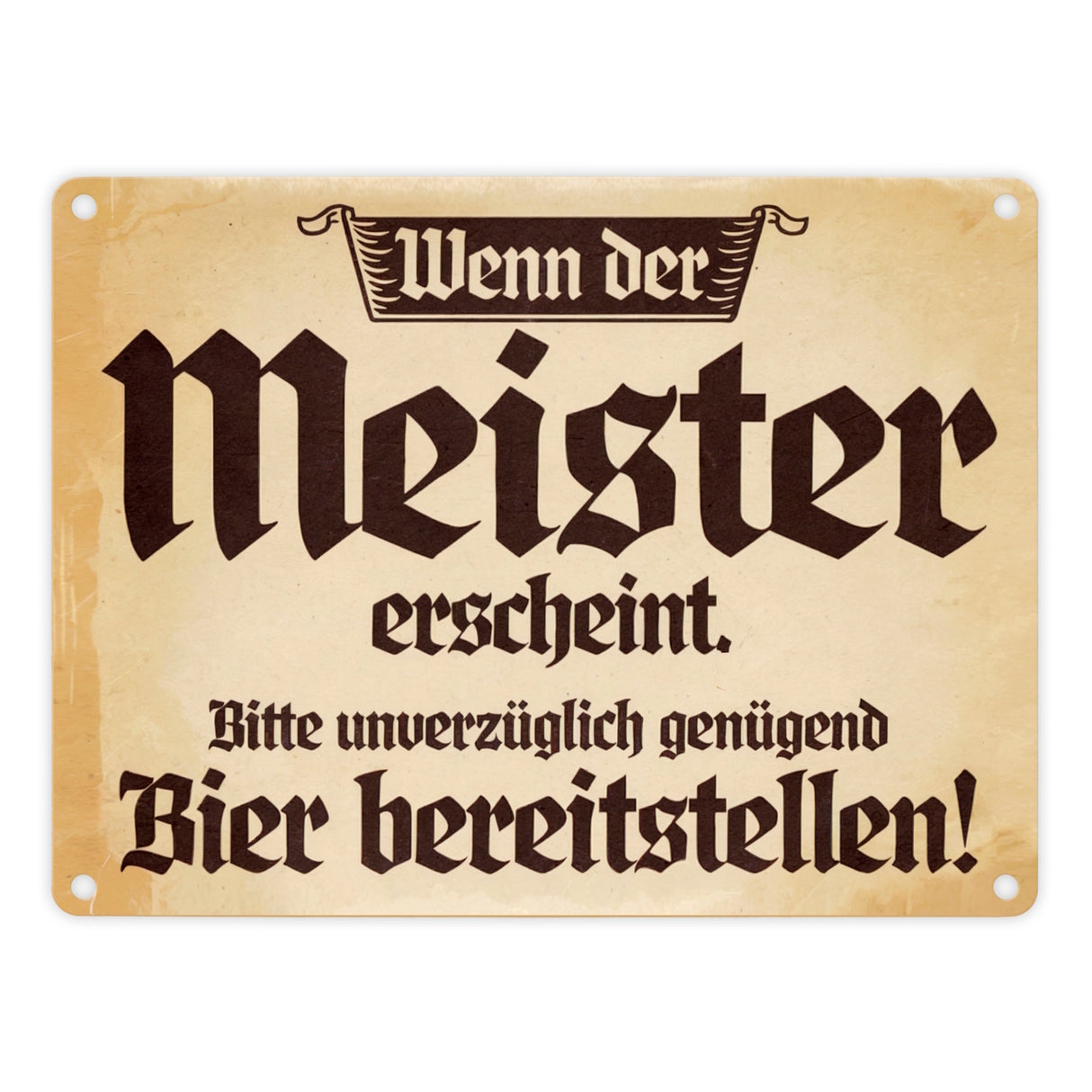 Bier Meister Vintage-Stil Metallschild in 15x20 cm