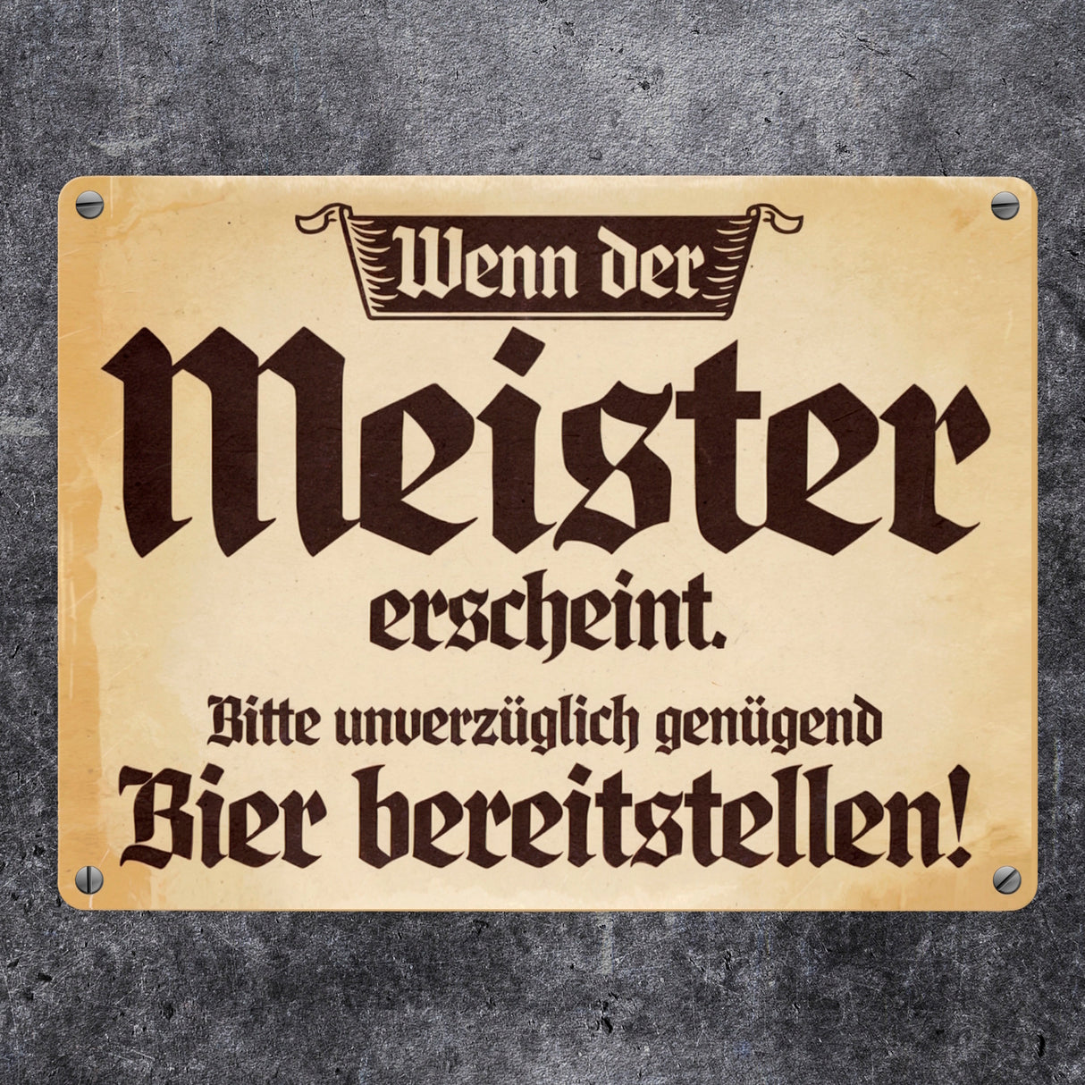 Bier Meister Vintage-Stil Metallschild in 15x20 cm