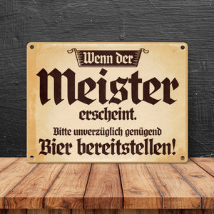 Bier Meister Vintage-Stil Metallschild in 15x20 cm