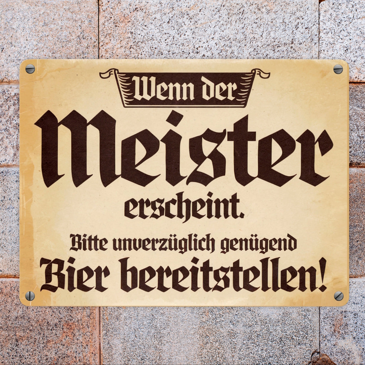 Bier Meister Vintage-Stil Metallschild in 15x20 cm