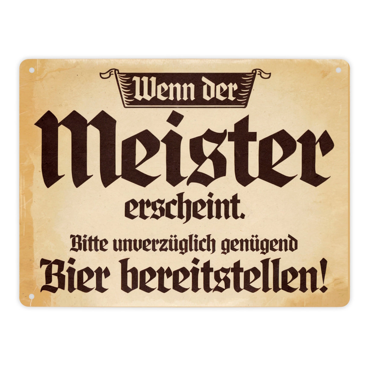 Bier Meister Vintage-Stil Metallschild in 15x20 cm