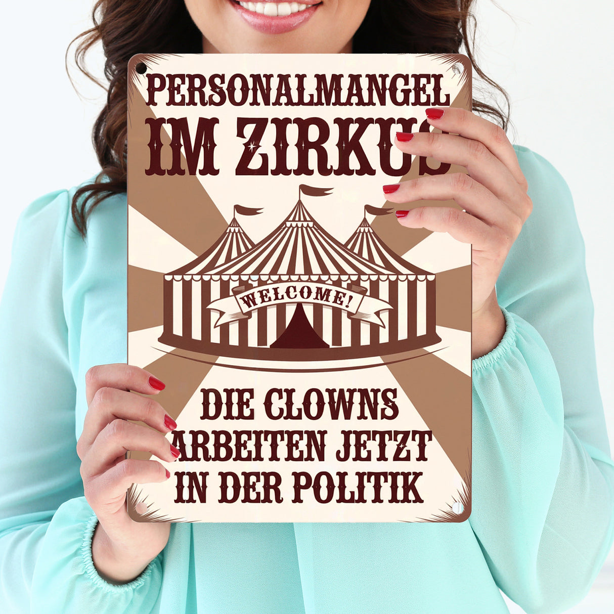 Zirkus - Clowns in der Politik Metallschild in 15x20 cm