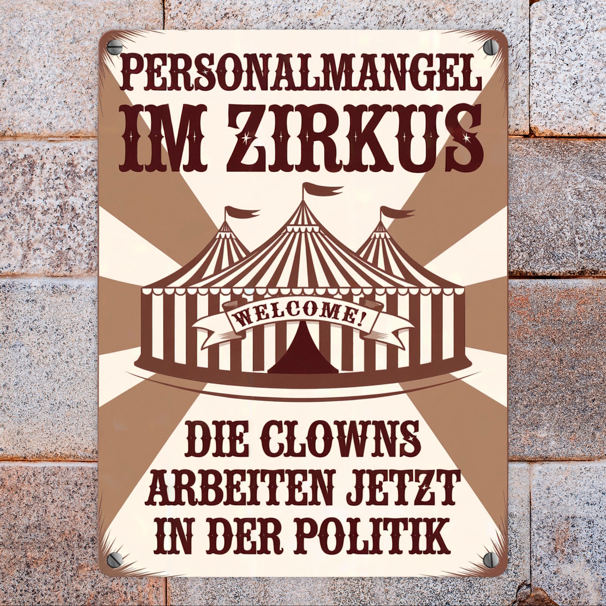 Zirkus - Clowns in der Politik Metallschild in 15x20 cm