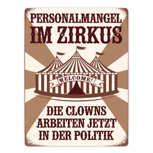 Zirkus - Clowns in der Politik Metallschild in 15x20 cm