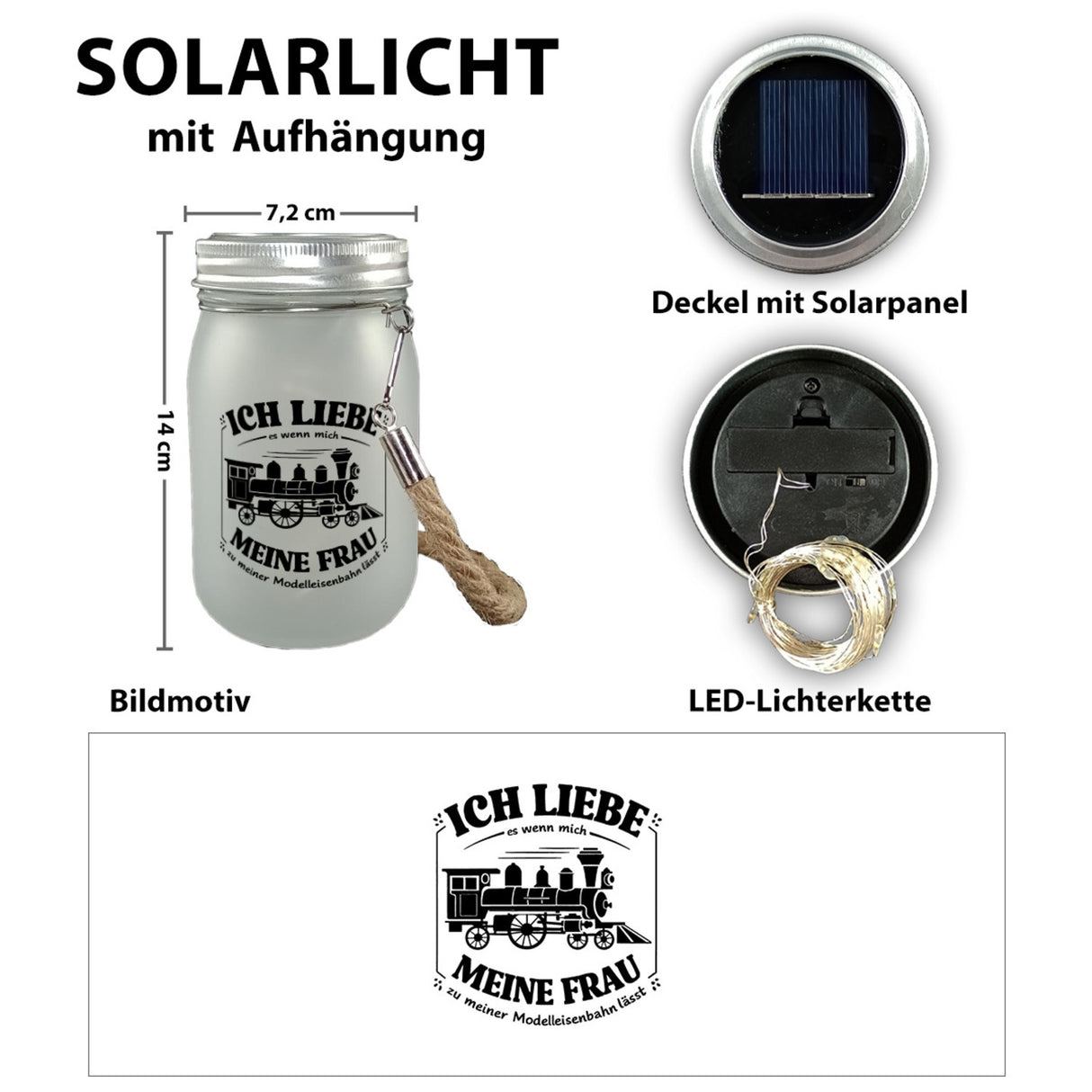 Ich liebe meine Modelleisenbahn Solarlicht