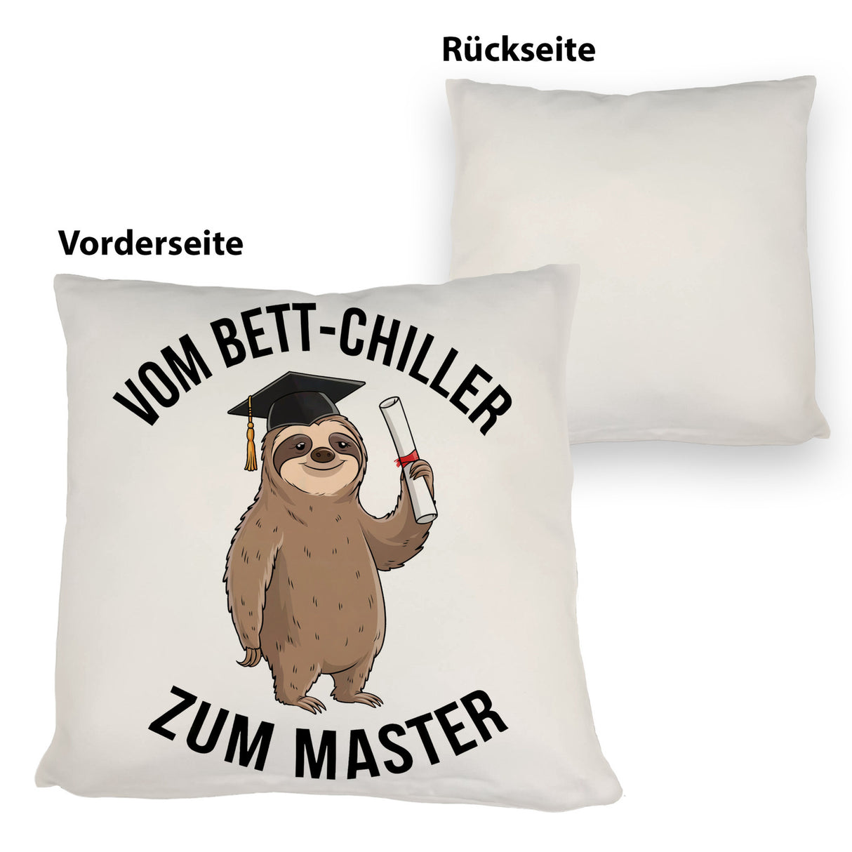 Cartoon-Faultier mit Doktorhut - Vom Bett-Chiller zum Master Kissen