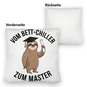 Cartoon-Faultier mit Doktorhut - Vom Bett-Chiller zum Master Kissen