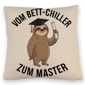 Cartoon-Faultier mit Doktorhut - Vom Bett-Chiller zum Master Kissen