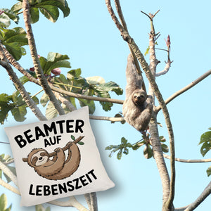 Faultier an Ast - Beamter auf Lebenszeit Kissen