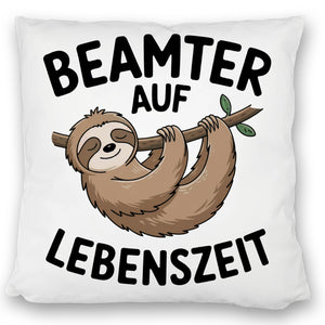 Faultier an Ast - Beamter auf Lebenszeit Kissen