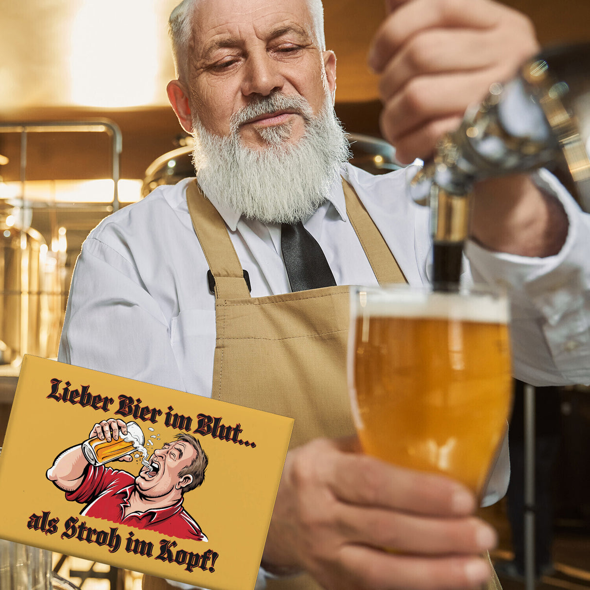 Biertrinkender Mann - Lieber Bier im Blut Souvenir Souvenir Magnet