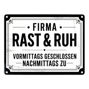 FIRMA RAST und RUH Metallschild in 15x20 cm