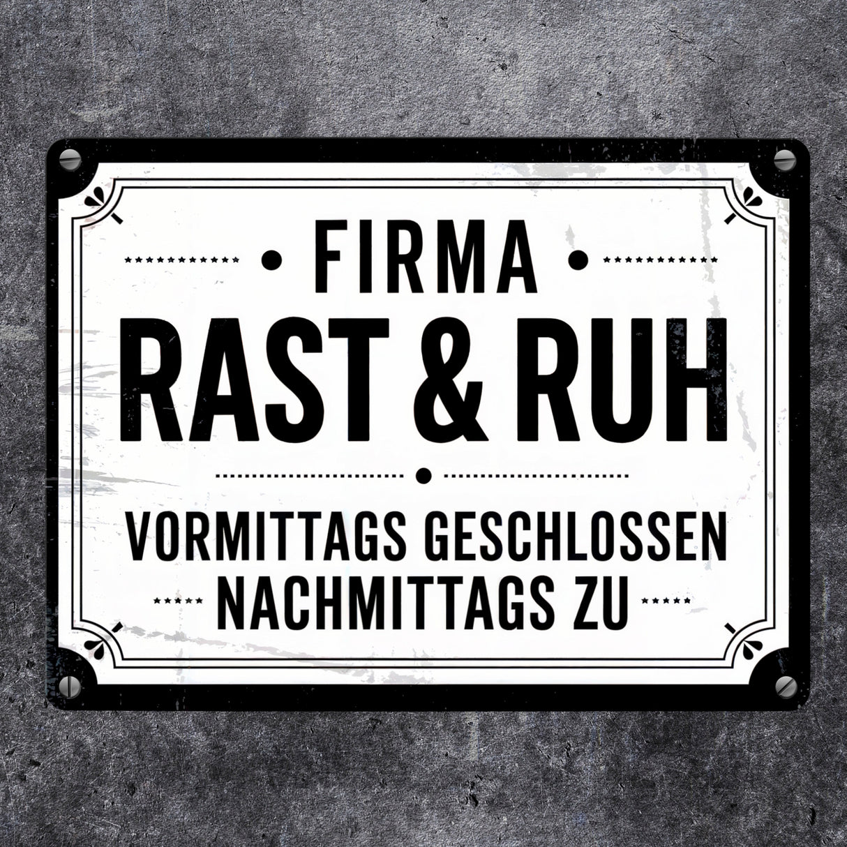 FIRMA RAST und RUH Metallschild in 15x20 cm