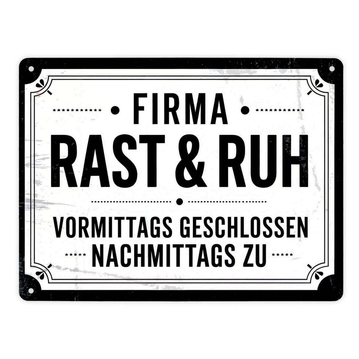 FIRMA RAST und RUH Metallschild in 15x20 cm