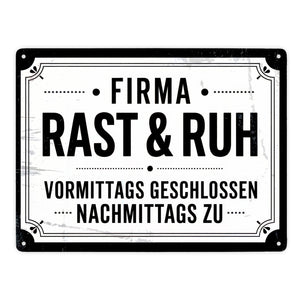 FIRMA RAST und RUH Metallschild in 15x20 cm