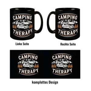 Wohnmobil vor einer Berglandschaft - Camping is my Therapy Tasse