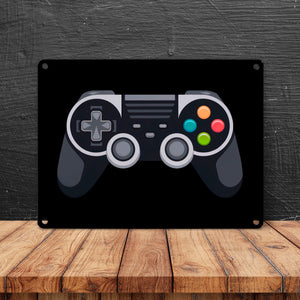 Videospiel-Controller Metallschild in 15x20 cm - Gamer Deko