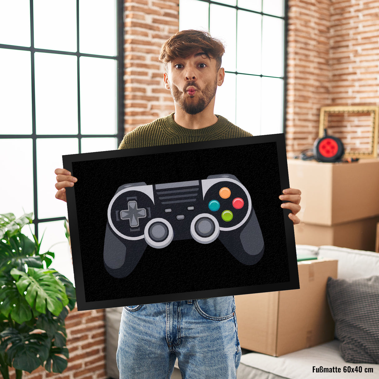 Videospiel-Controller Fußmatte in 35x50 cm - Gamer Deko für Zuhause