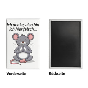 Cartoon-Maus in Meditation - Ich denke also falsch Souvenir Souvenir Magnet