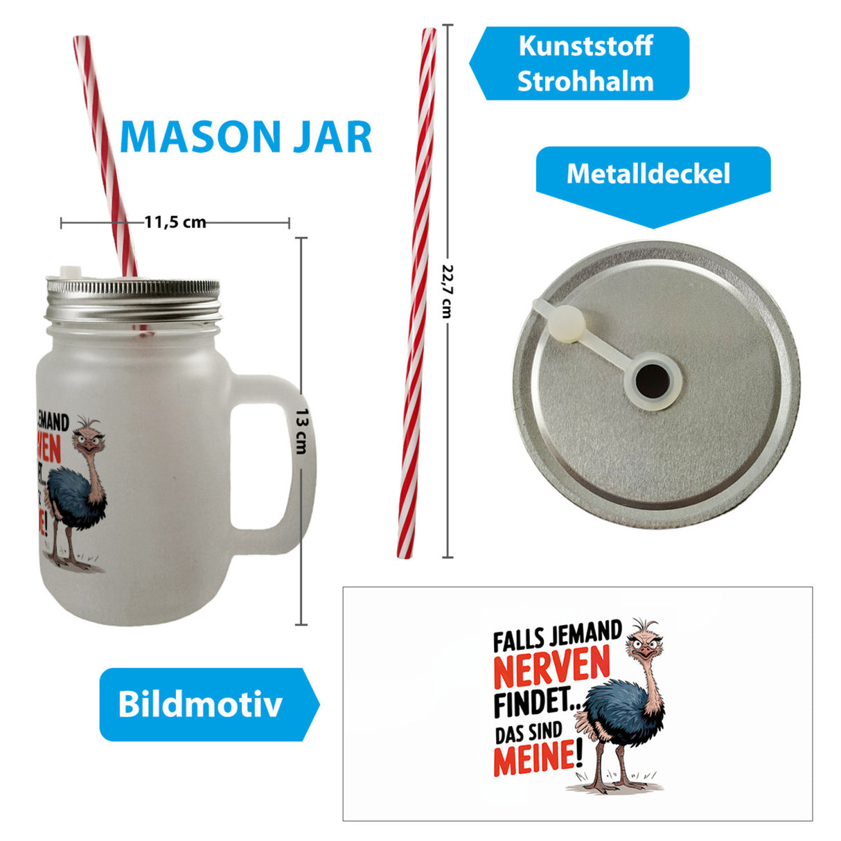 Falls jemand NERVEN findet DAS SIND MEINE Trinkglas mit Bambusdeckel