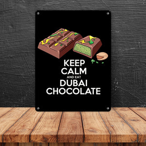 Dubai Schokolade Metallschild in 15x20 cm - Keep Calm and eat Dubai Chocolate