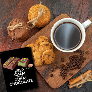 Dubai Schokolade Metallschild in 15x20 cm - Keep Calm and eat Dubai Chocolate