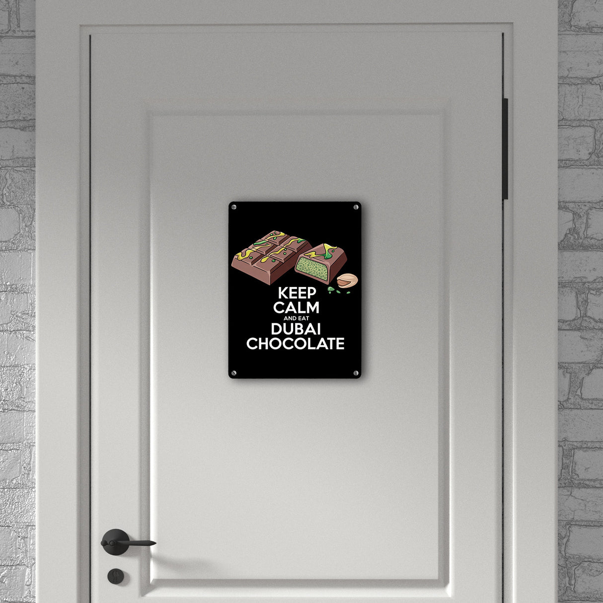 Dubai Schokolade Metallschild in 15x20 cm - Keep Calm and eat Dubai Chocolate