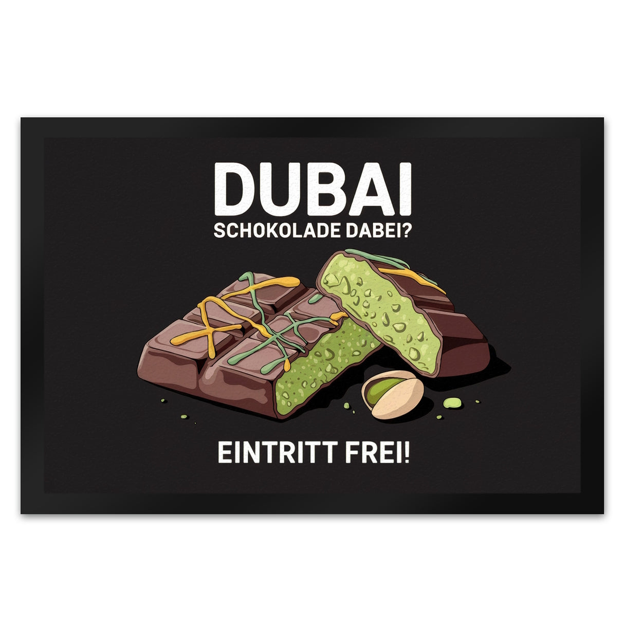 DUBAI SCHOKOLADE DABEI Fußmatte in 35x50 cm - Eintritt frei