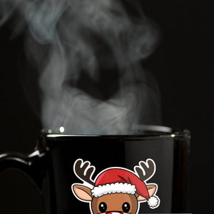 Rentier mit Weihnachtsmütze - MERRY CHRISTMAS Tasse