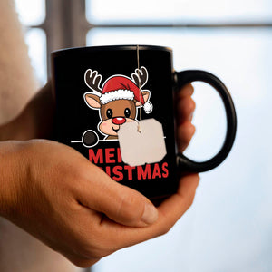 Rentier mit Weihnachtsmütze - MERRY CHRISTMAS Tasse