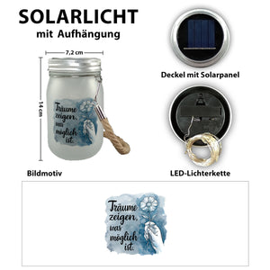 Blumenhand Solarlicht - Träume zeigen Möglichkeiten