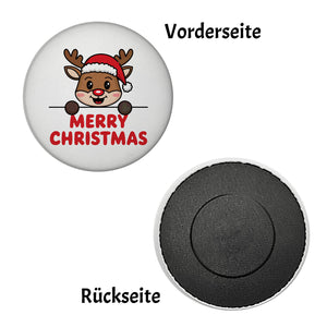 Niedliches Rentier mit Mütze - Merry Christmas Magnet