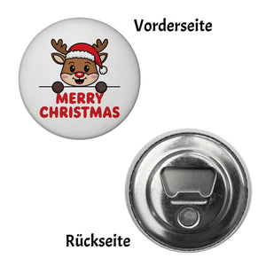 Niedliches Rentier mit Mütze - Merry Christmas Magnet