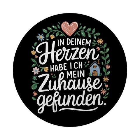 Herz mit Blumen Zuhause im Herzen Magnet
