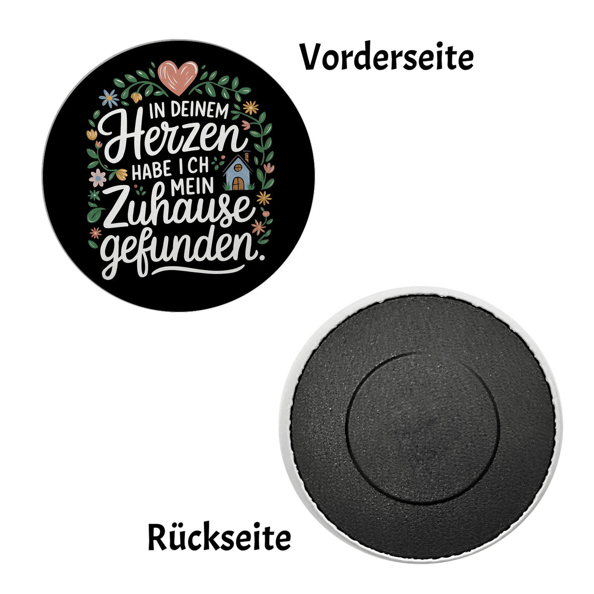 Herz mit Blumen Zuhause im Herzen Magnet