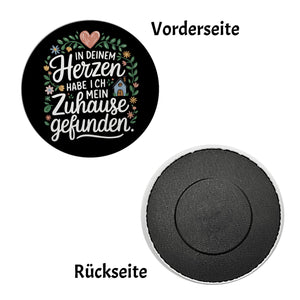 Herz mit Blumen Zuhause im Herzen Magnet