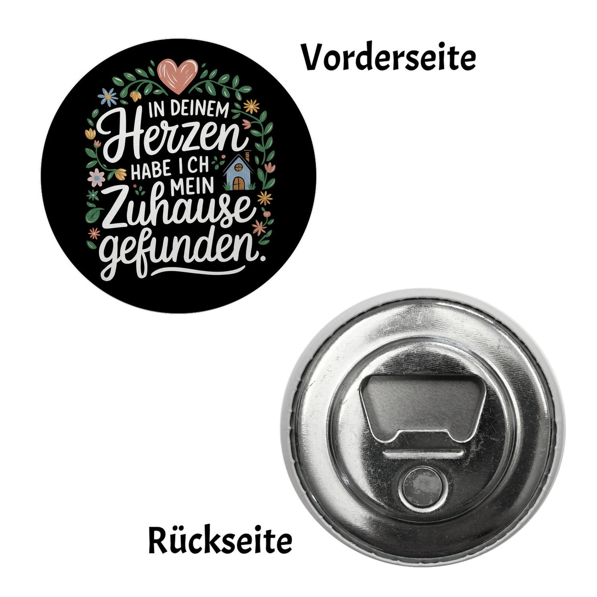 Herz mit Blumen Zuhause im Herzen Magnet