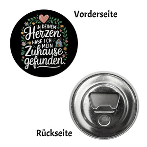 Herz mit Blumen Zuhause im Herzen Magnet